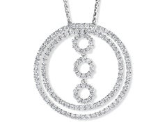 Stunning 18 Karat White Gold 6.73 Carat Diamond Pendant with a Thick Chain