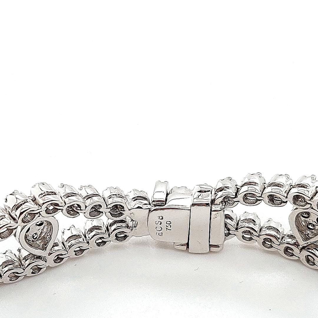 Stunning 18kt White Gold Charm Bracelet with 3ct White & 1.10ct Cognac Diamond For Sale 3