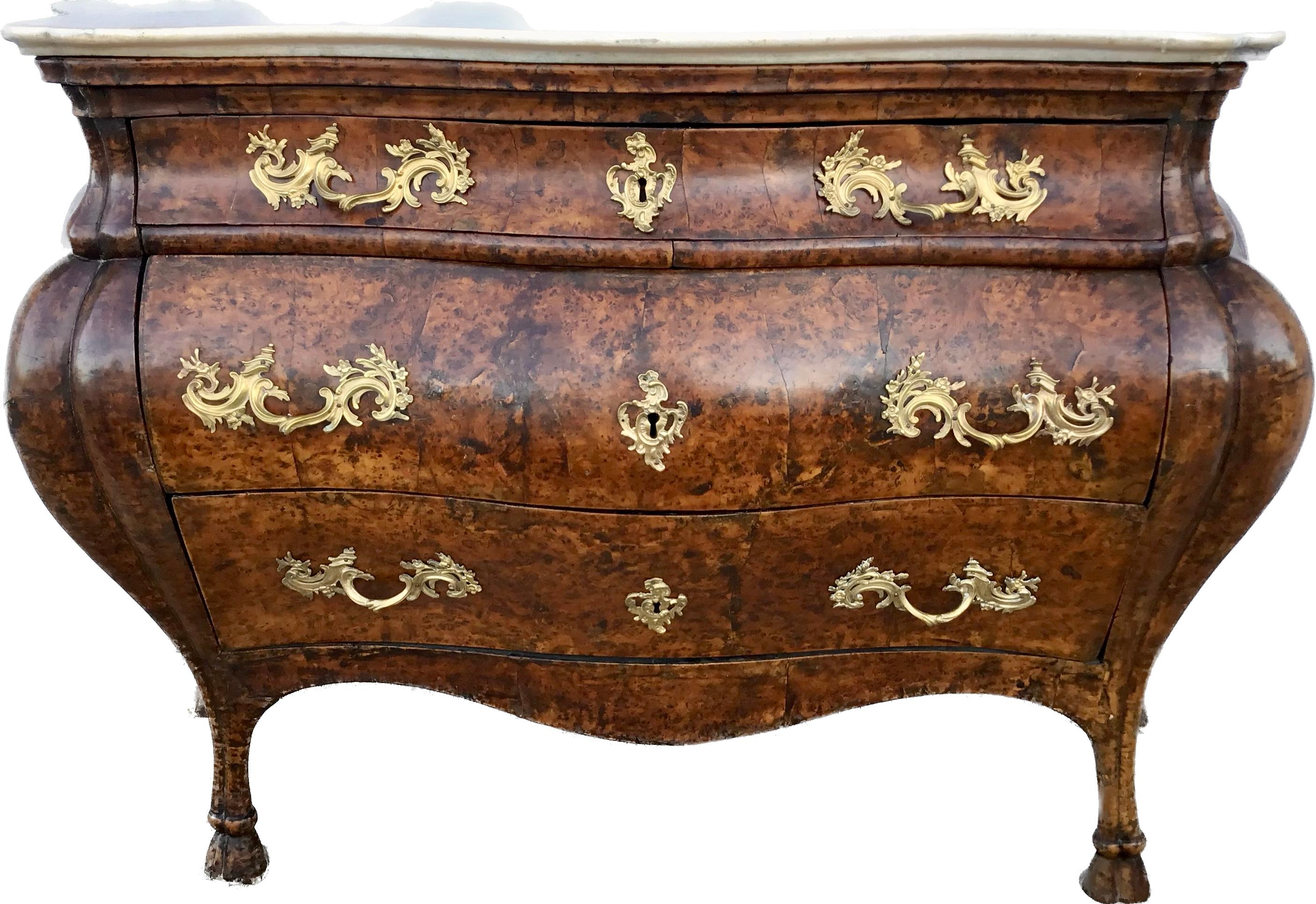 Wood Stunning 18th C. Italian Rococo Bombe Commode For Sale