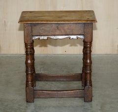Stunning 18th Century circa 1760 English Oak Jointed Stool or Side End Table