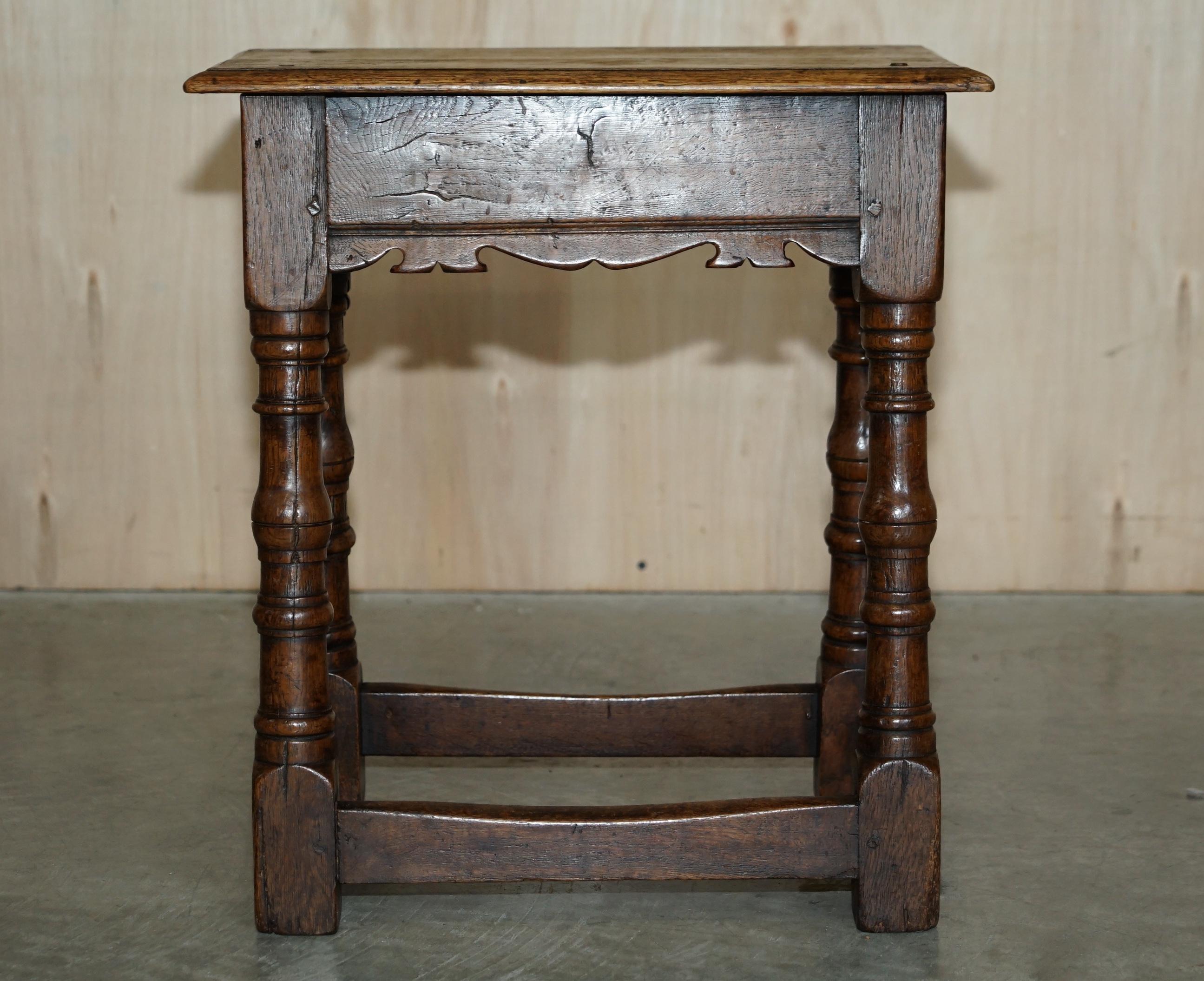 Georgian Stunning 18th Century circa 1760 English Oak Jointed Stool or Side End Table For Sale