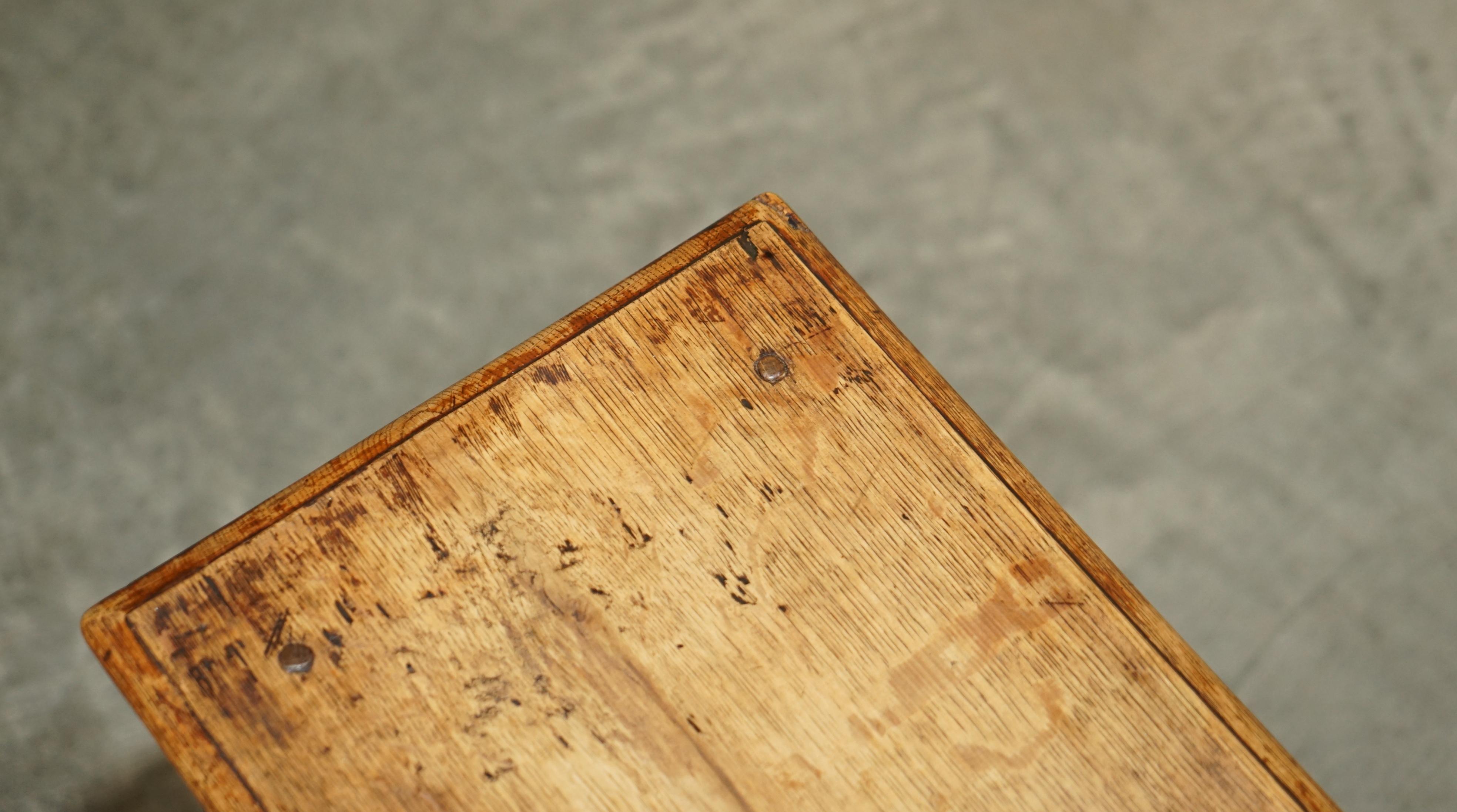 Mid-18th Century Stunning 18th Century circa 1760 English Oak Jointed Stool or Side End Table For Sale