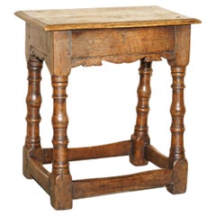 Stunning 18th Century circa 1760 English Oak Jointed Stool or Side End Table