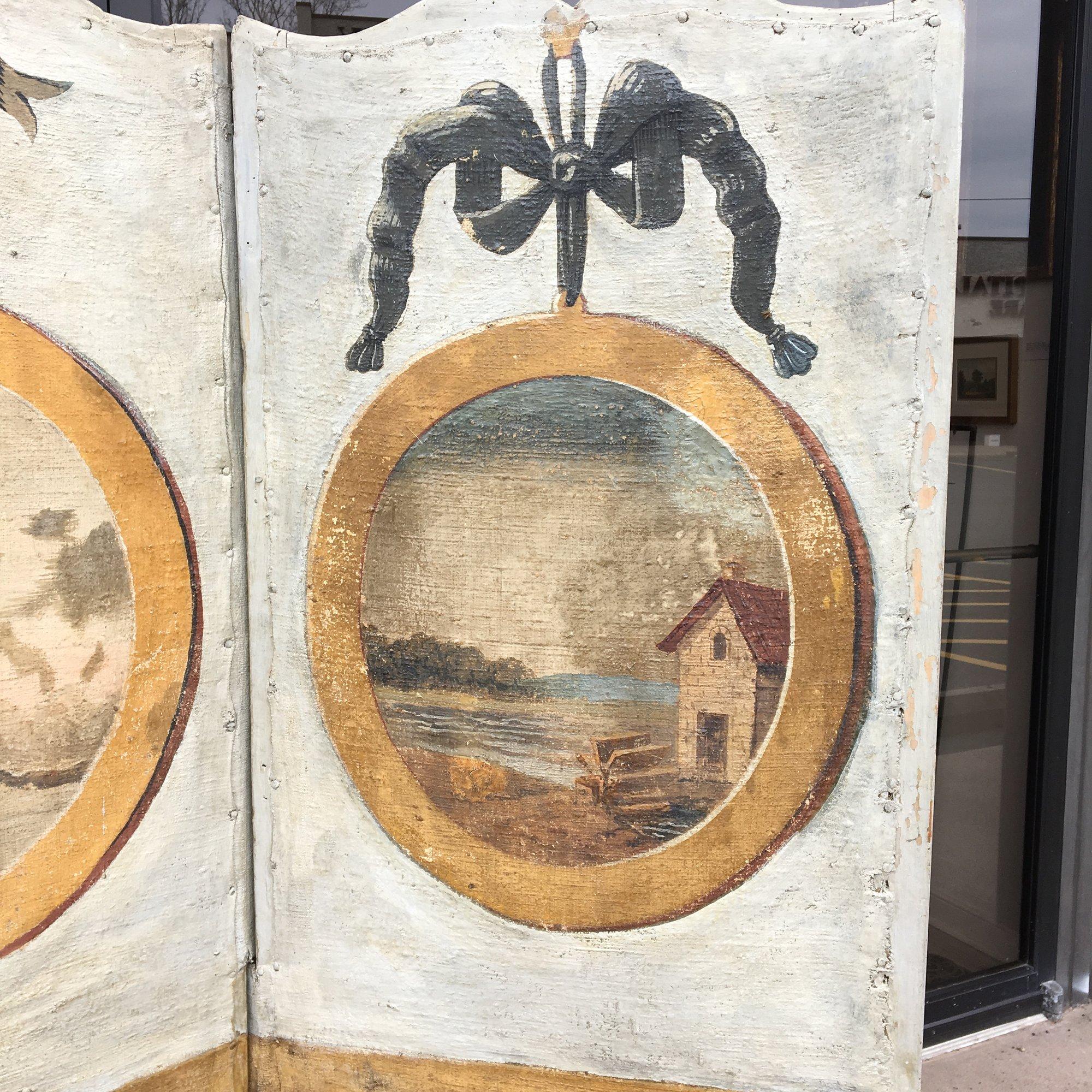 Stunning 18th Century French Provincial Oil on Canvas 6-Panel Screen 5