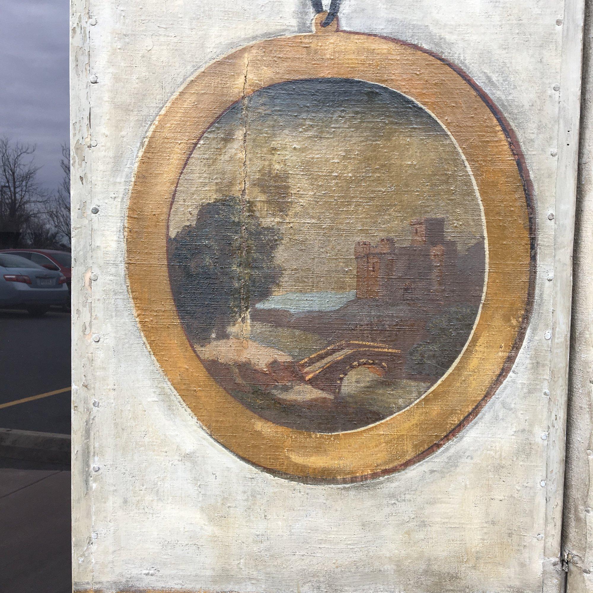 18th Century and Earlier Stunning 18th Century French Provincial Oil on Canvas 6-Panel Screen