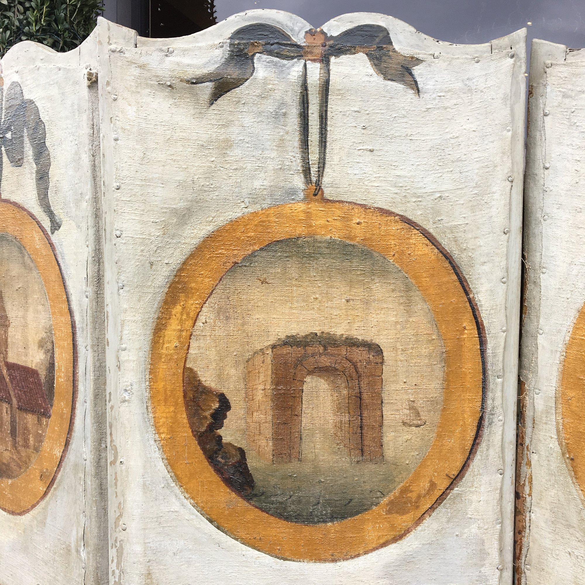 Stunning 18th Century French Provincial Oil on Canvas 6-Panel Screen 2