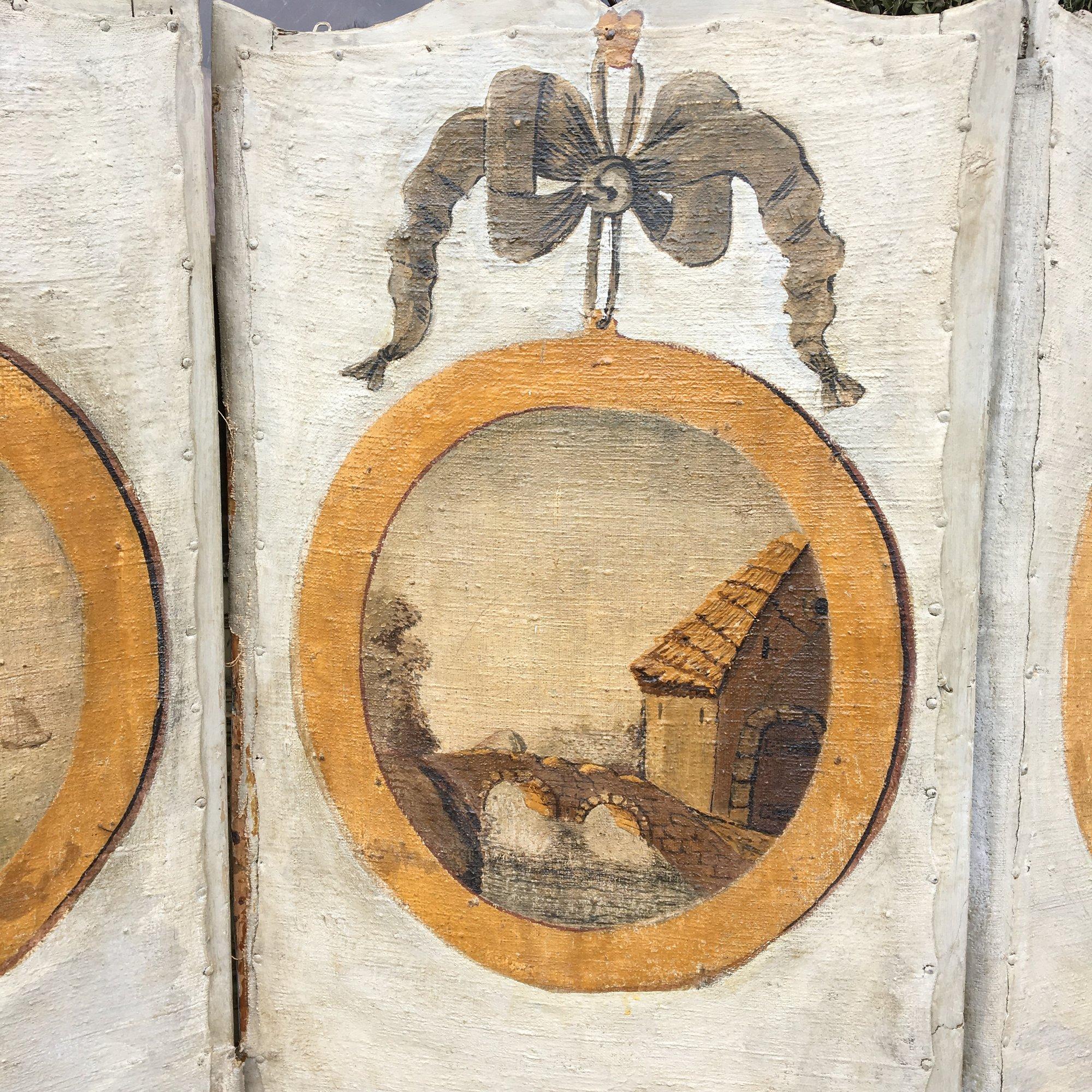 Stunning 18th Century French Provincial Oil on Canvas 6-Panel Screen 3
