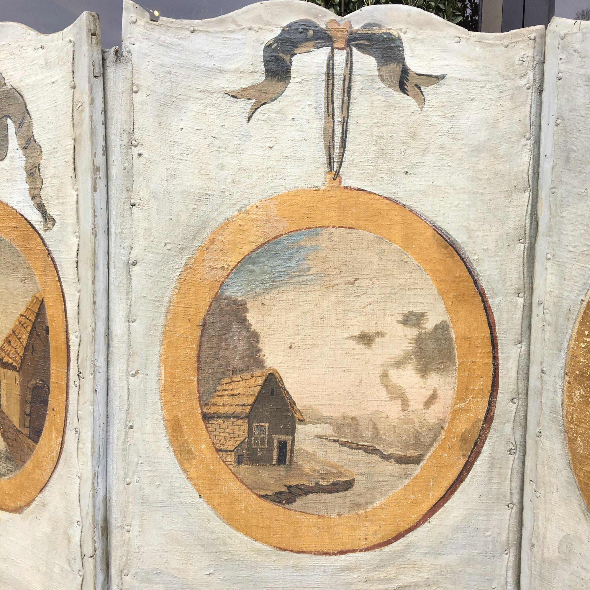 Stunning 18th Century French Provincial Oil on Canvas 6-Panel Screen 4