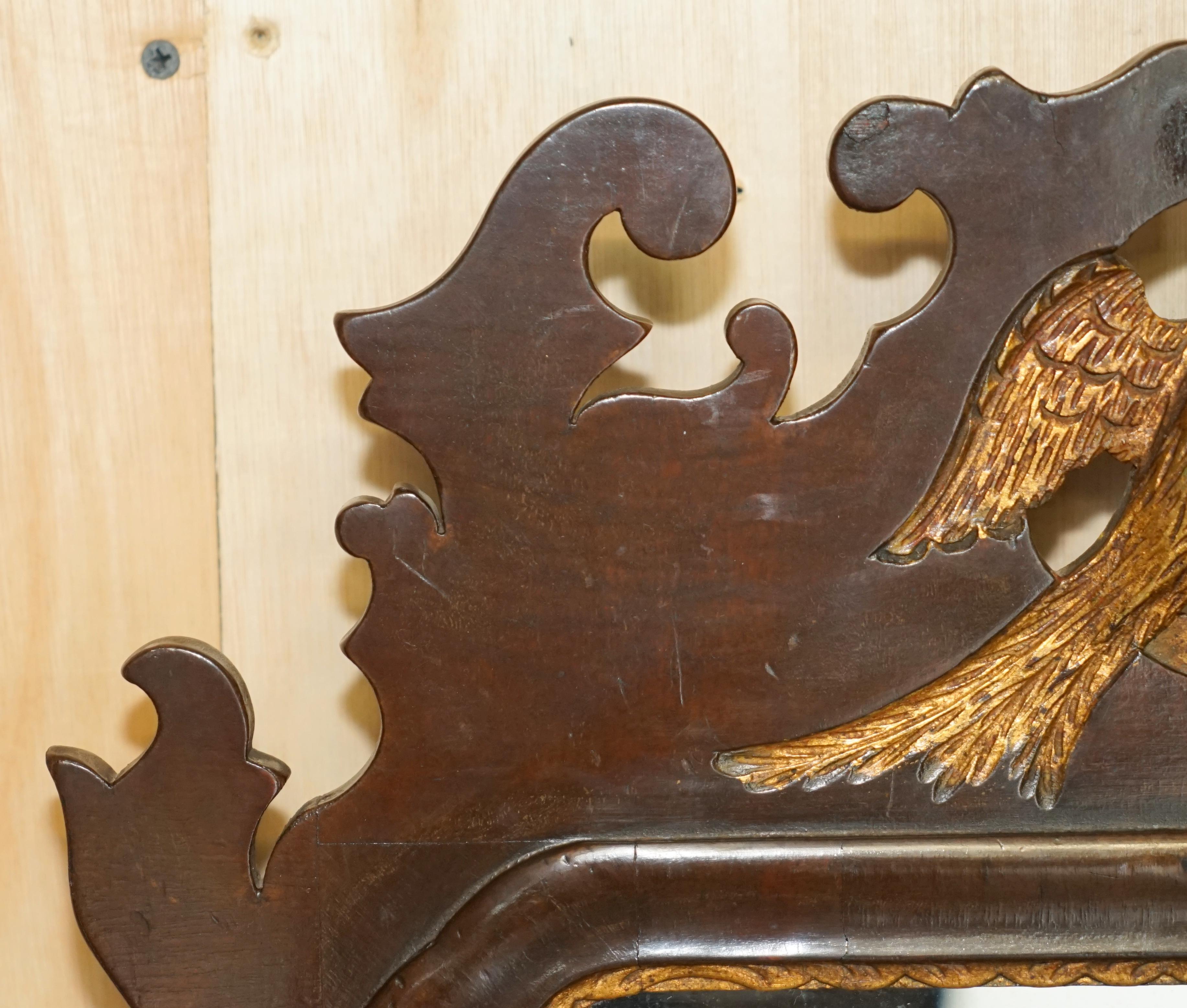Hand-Crafted STUNNING 18TH CENTURY GEORGIAN STYLE MIRROR CiRCA 1880 GILTWOOD PHOENIX TO TOP For Sale