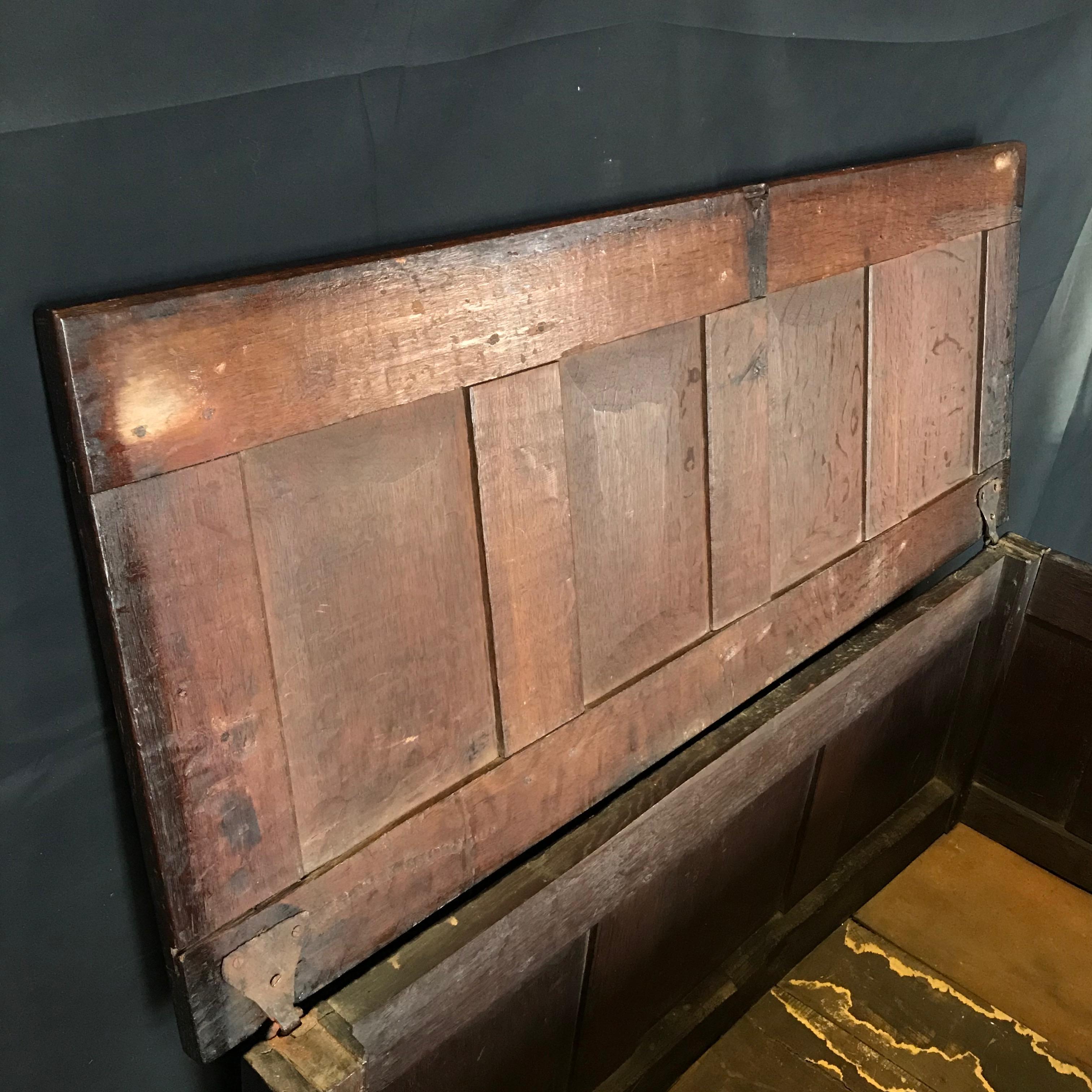 Stunning 18th Century Highly Carved Paneled French Coffer Chest For Sale 3