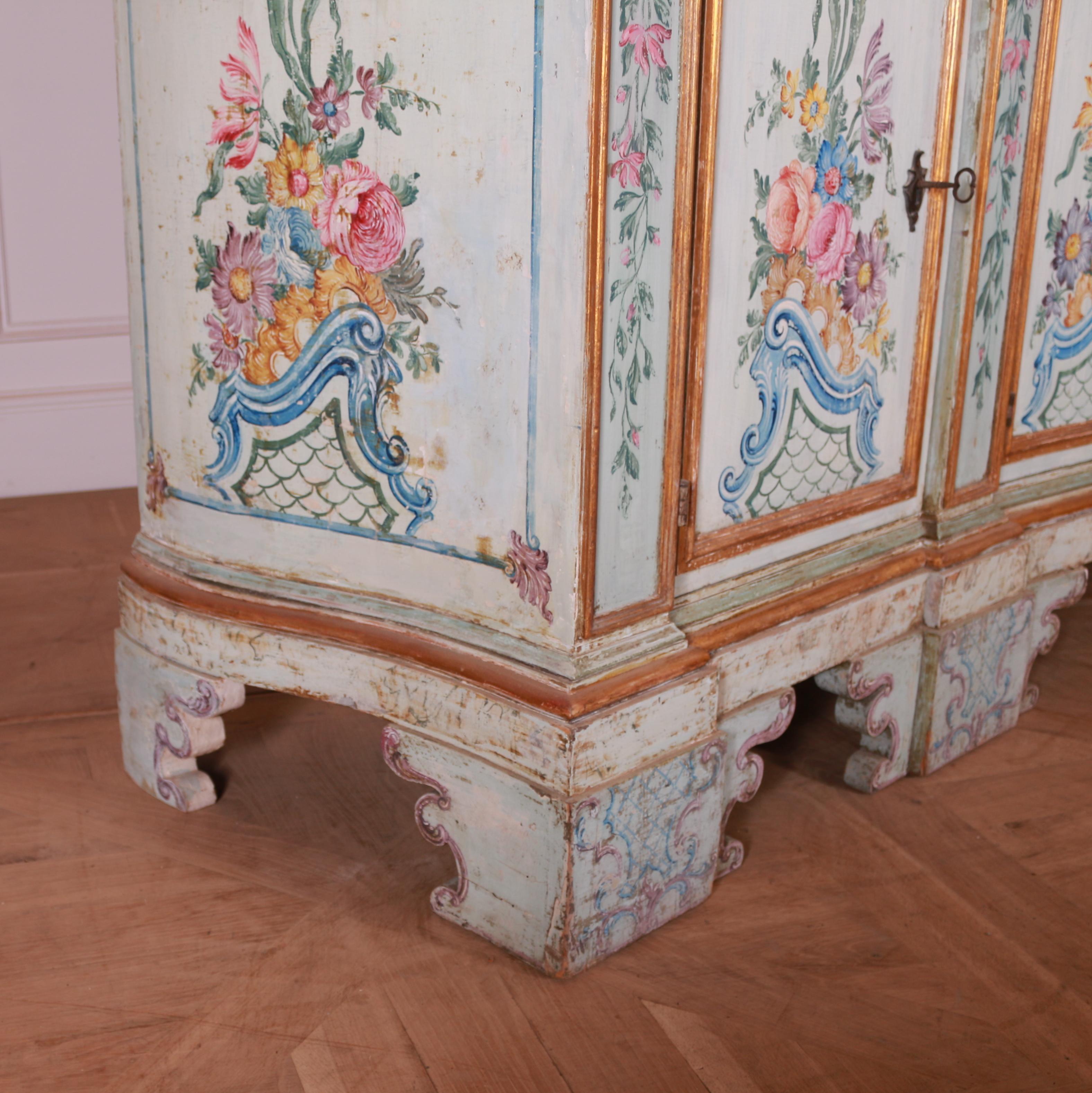 Stunning 18th Century Original Painted Italian Sideboard For Sale 6