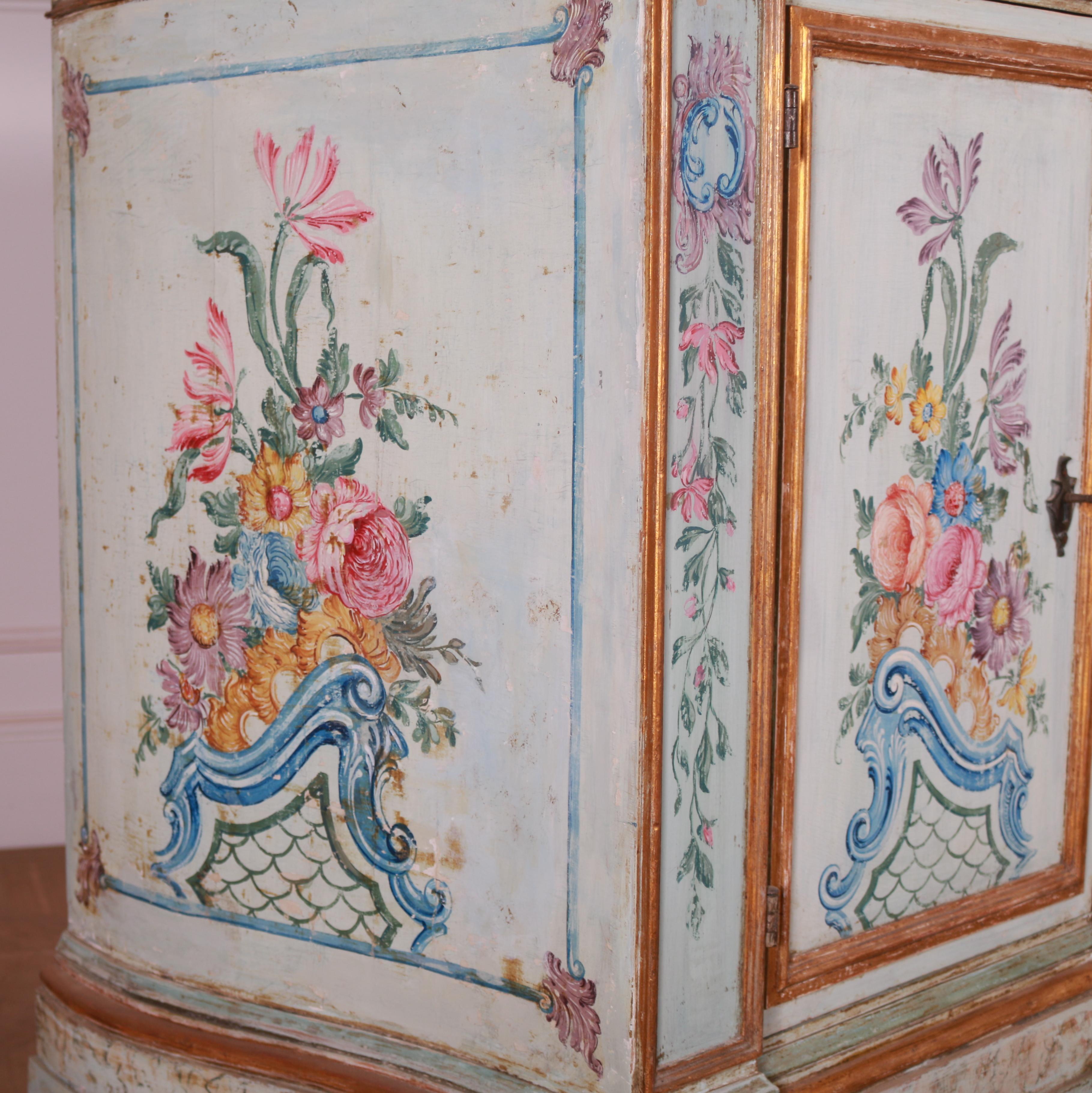 Stunning 18th Century Original Painted Italian Sideboard For Sale 7