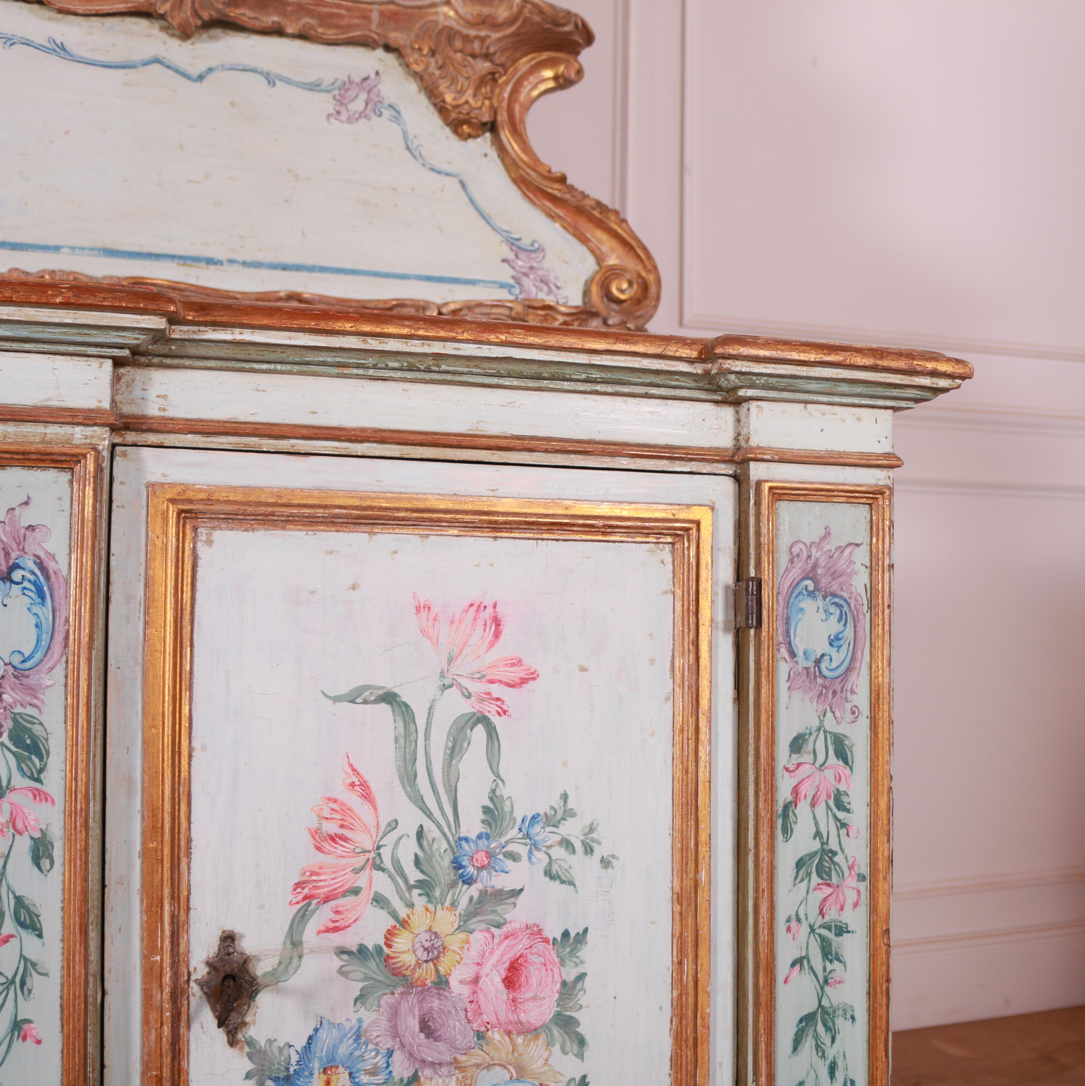 Stunning 18th Century Original Painted Italian Sideboard For Sale 1