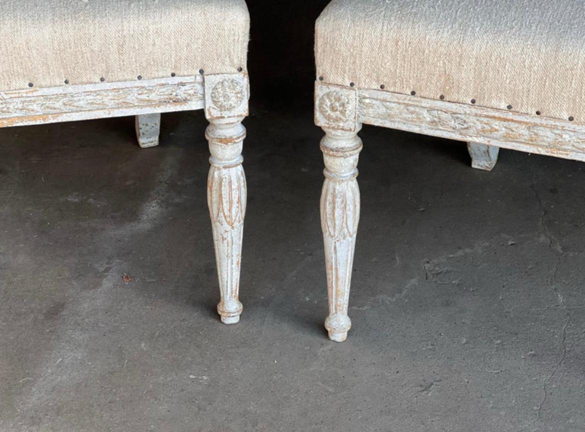 Stunning 18th Century Swedish Gustavian Barrel Back Chairs, Pair In Good Condition For Sale In San Angelo, TX