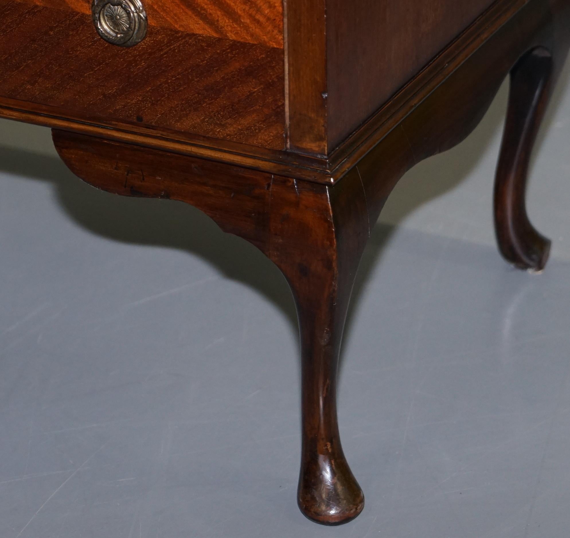 Hand-Crafted Stunning 1900 Hardwood Chippendale Drop Front Bureau Desk Lovely Timber Patina