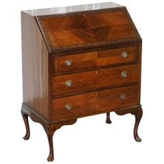 Stunning 1900 Hardwood Chippendale Drop Front Bureau Desk Lovely Timber Patina