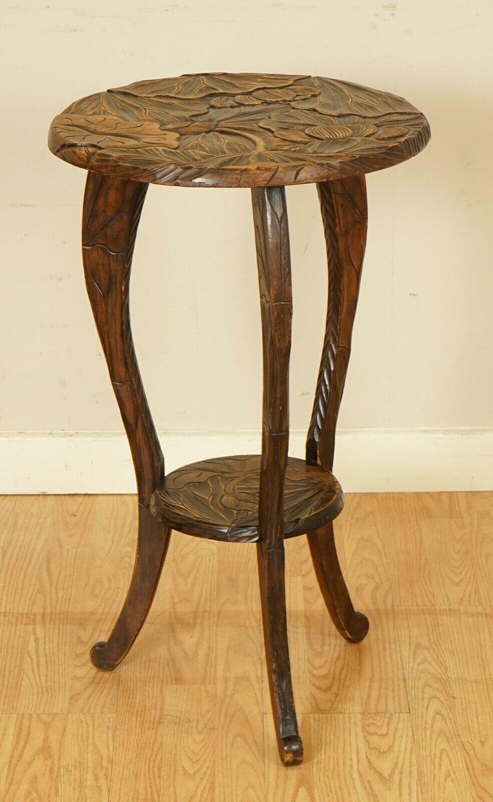 Hand-Crafted Stunning 1905's Liberty's London Hand Carved Occasional Side End Lamp Table