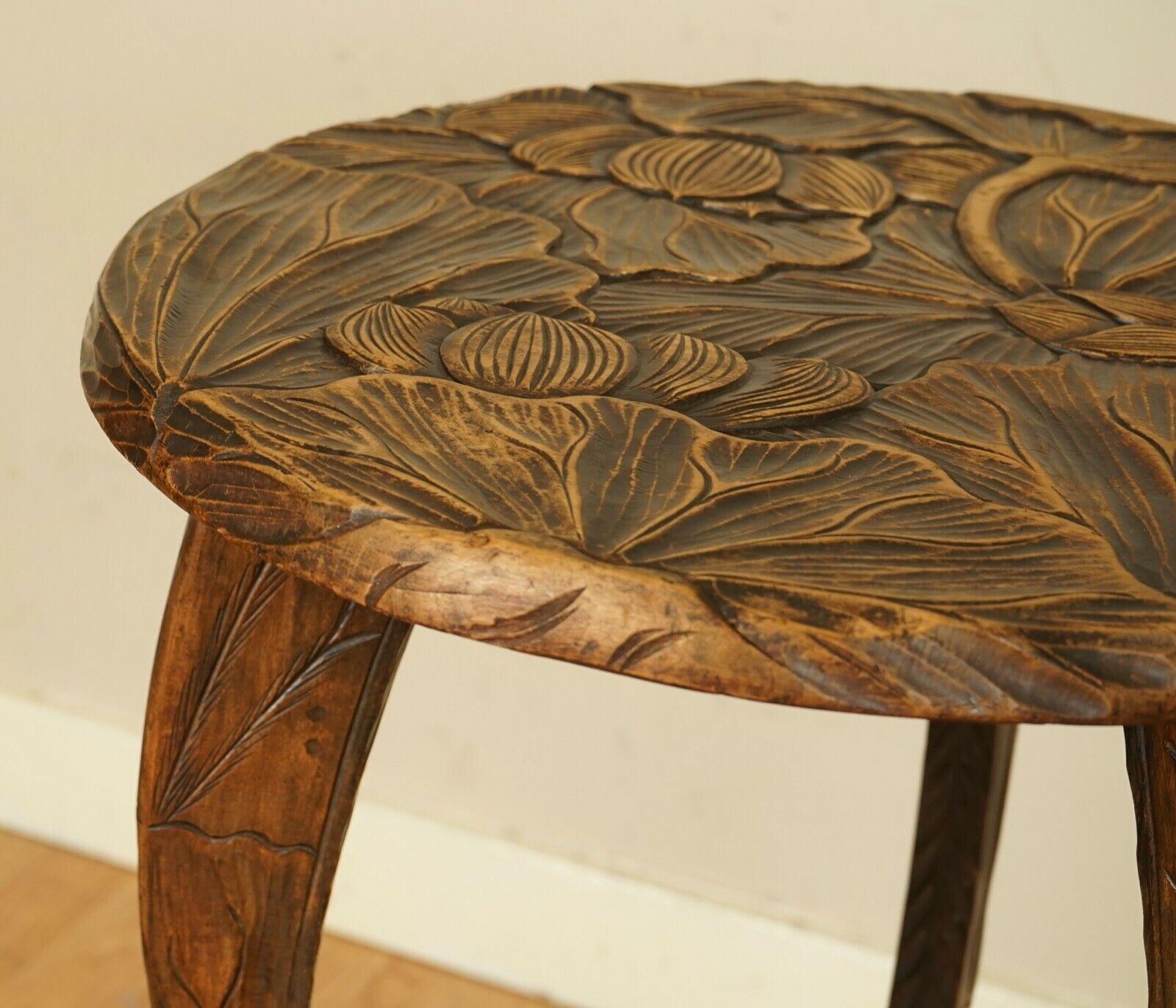 19th Century Stunning 1905's Liberty's London Hand Carved Occasional Side End Lamp Table