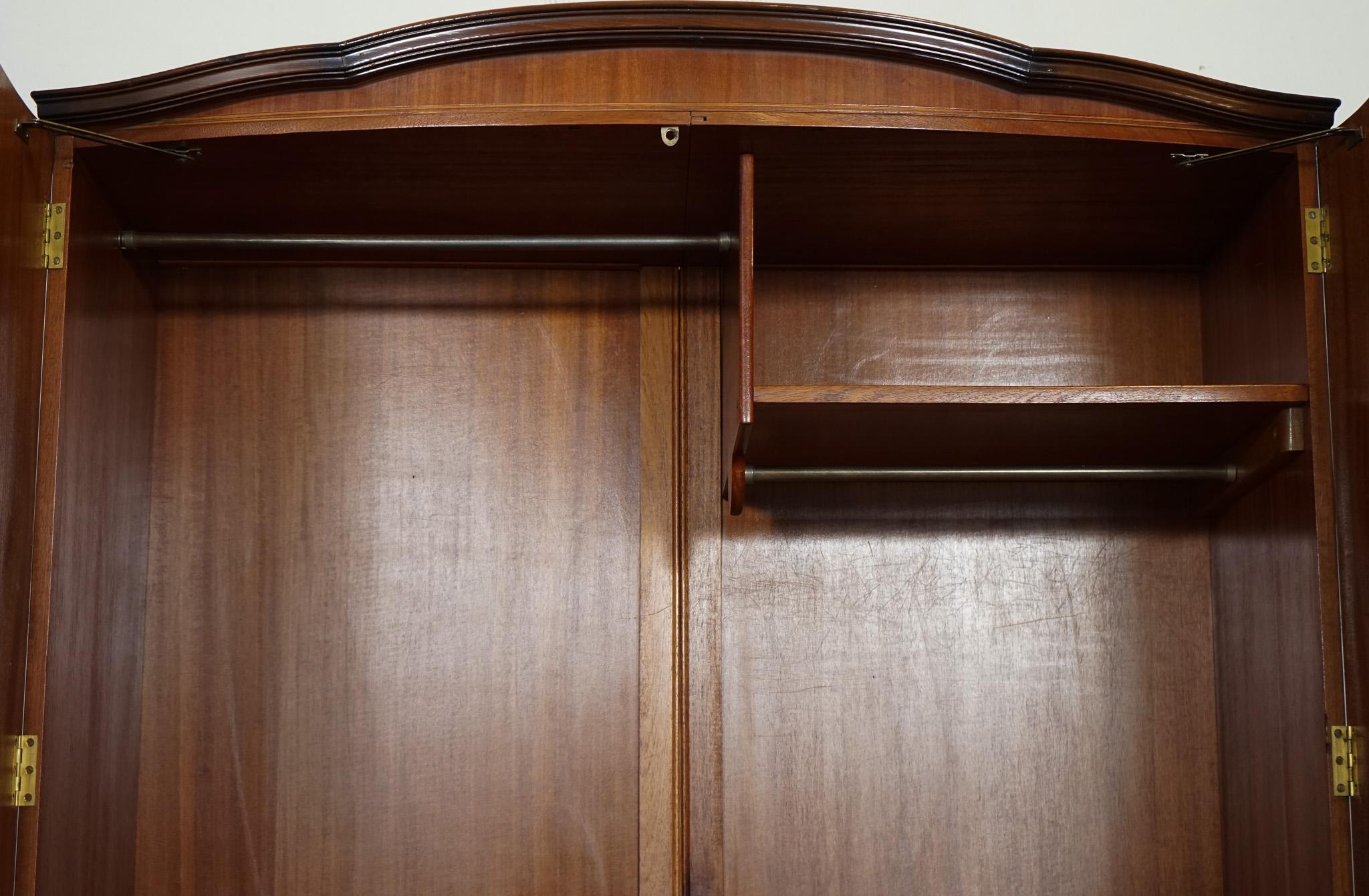STUNNiNG 1920 MAPLE & CO LONDON BURR WALNUT DOUBLE WARDROBE 1