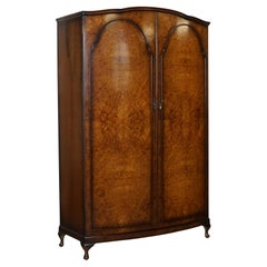 STUNNiNG 1920 MAPLE & CO LONDON BURR WALNUT DOUBLE WARDROBE