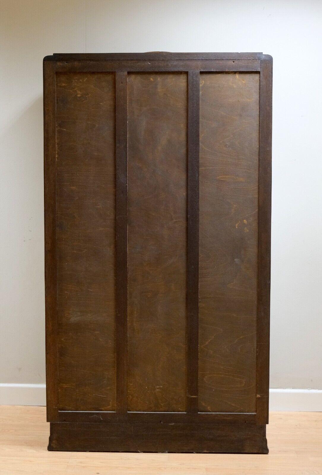Stunning 1920's Art Deco Burr Small Walnut Wardrobe Serpentine Shape Doors 4