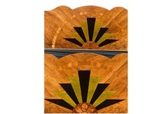 Stunning 1920’s Art Deco Sunray Inlaid Double Bed