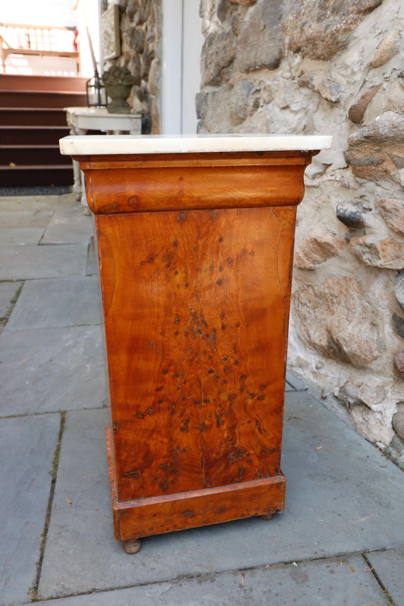 Stunning, 1920s Biedermeier Hardwood Marble Top Cabinet Swan Detail, Germany For Sale 7