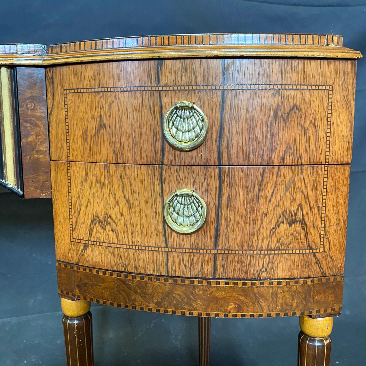 Stunning 1930s Art Deco Robert W. Irwin Rosewood Dressing Table Vanity & Chair In Good Condition In Hopewell, NJ