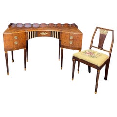 Stunning 1930s Art Deco Robert W. Irwin Rosewood Dressing Table Vanity & Chair