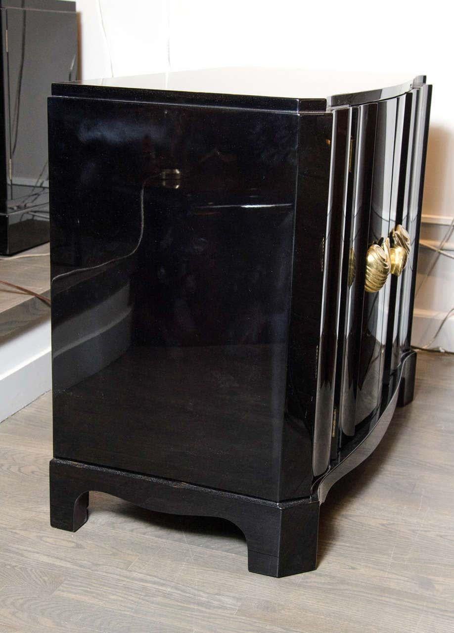 American Stunning 1930s Dorothy Draper Black Lacquered Cabinet