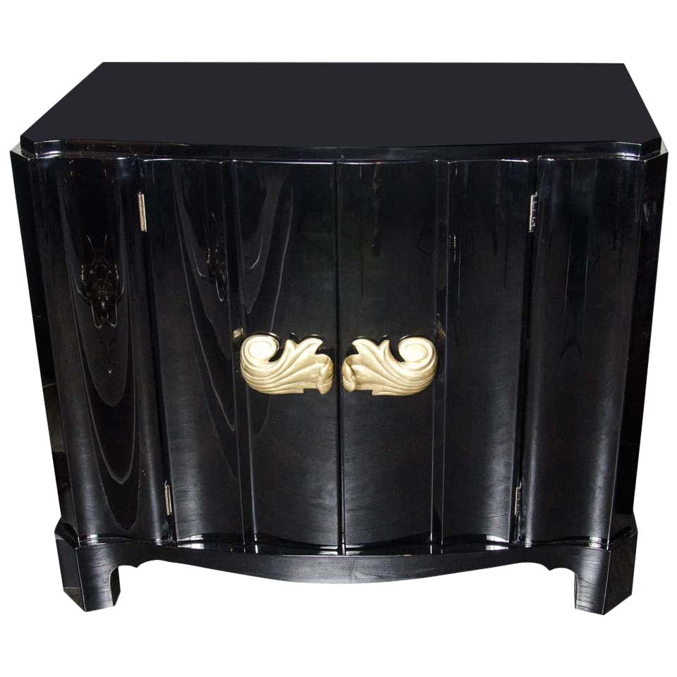 Stunning 1930s Dorothy Draper Black Lacquered Cabinet