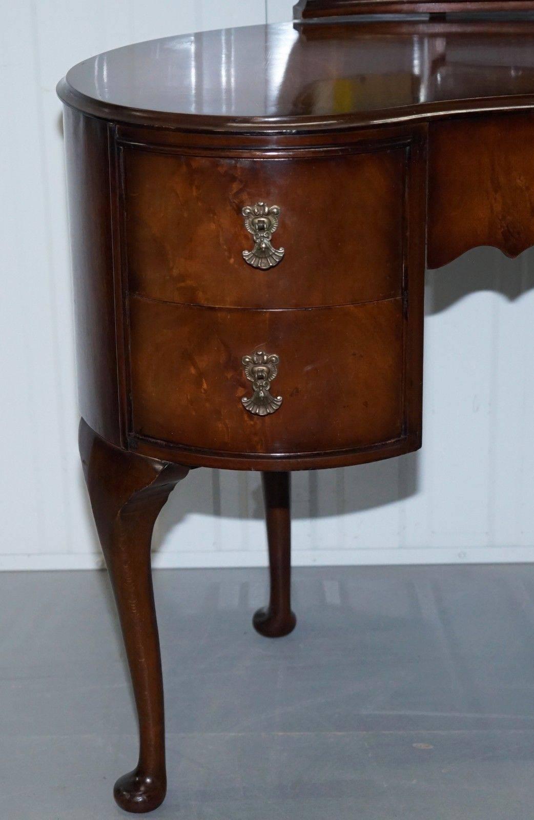 vintage kidney shaped dressing table
