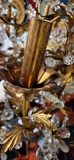 Stunning, 1930’s Italian gilt metal, Murano crystal chandelier 100x90cm