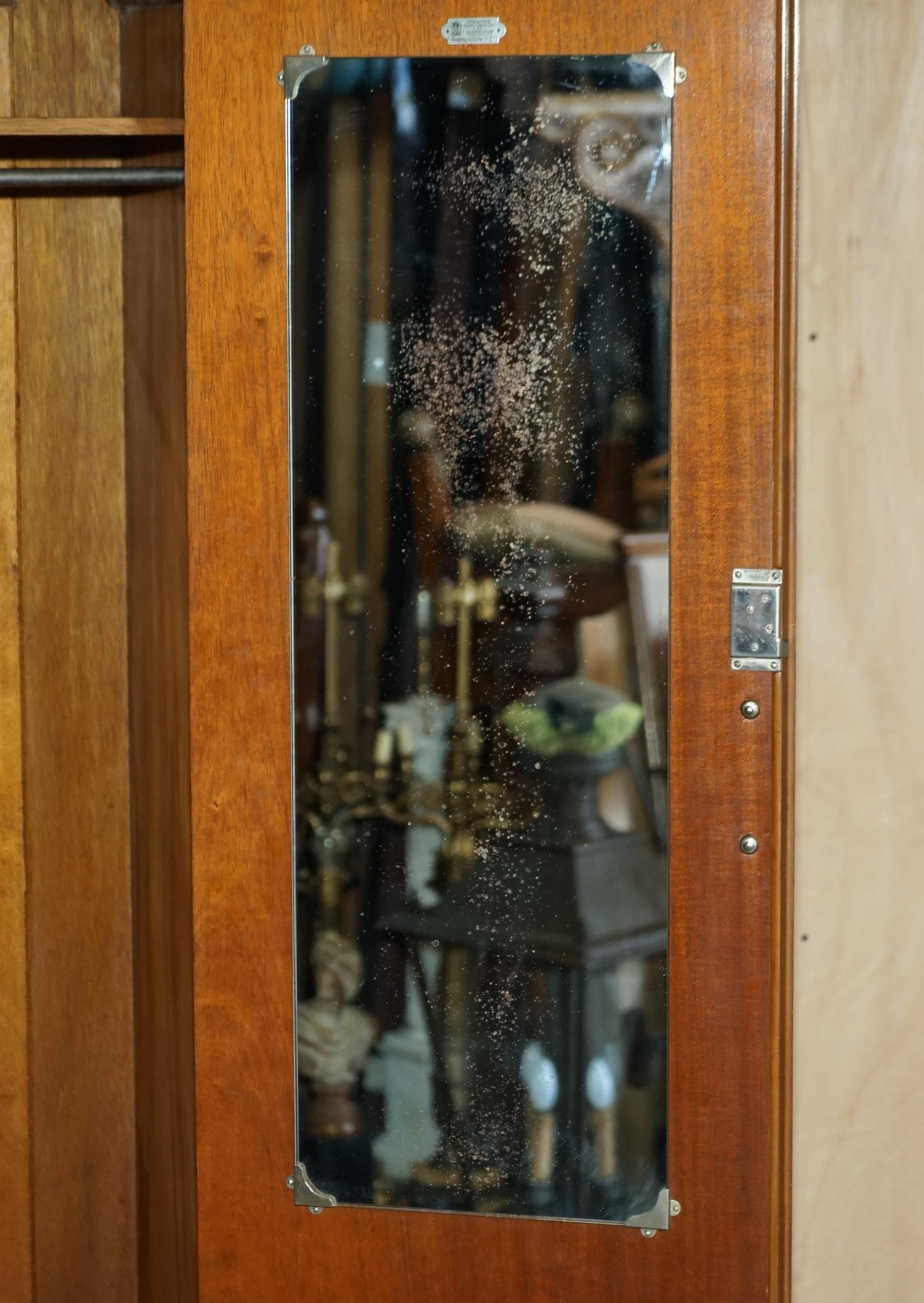 Stunning 1932 Waring & Gillow Burr Walnut Double Bank Wardrobe with Mirror For Sale 8