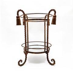 Stunning 1950s Italian Mid Century Regency Li Puma Firenze Gilt Iron Side Table