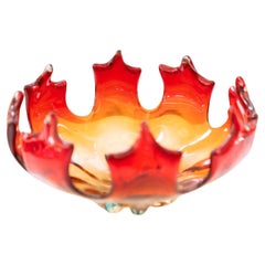 Stunning 1950s Red Glass Centerpiece - Mid-Century Elegance