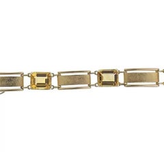 Stunning 1950s Retro Citrine Gemstone 14 Karat Gold Bracelet