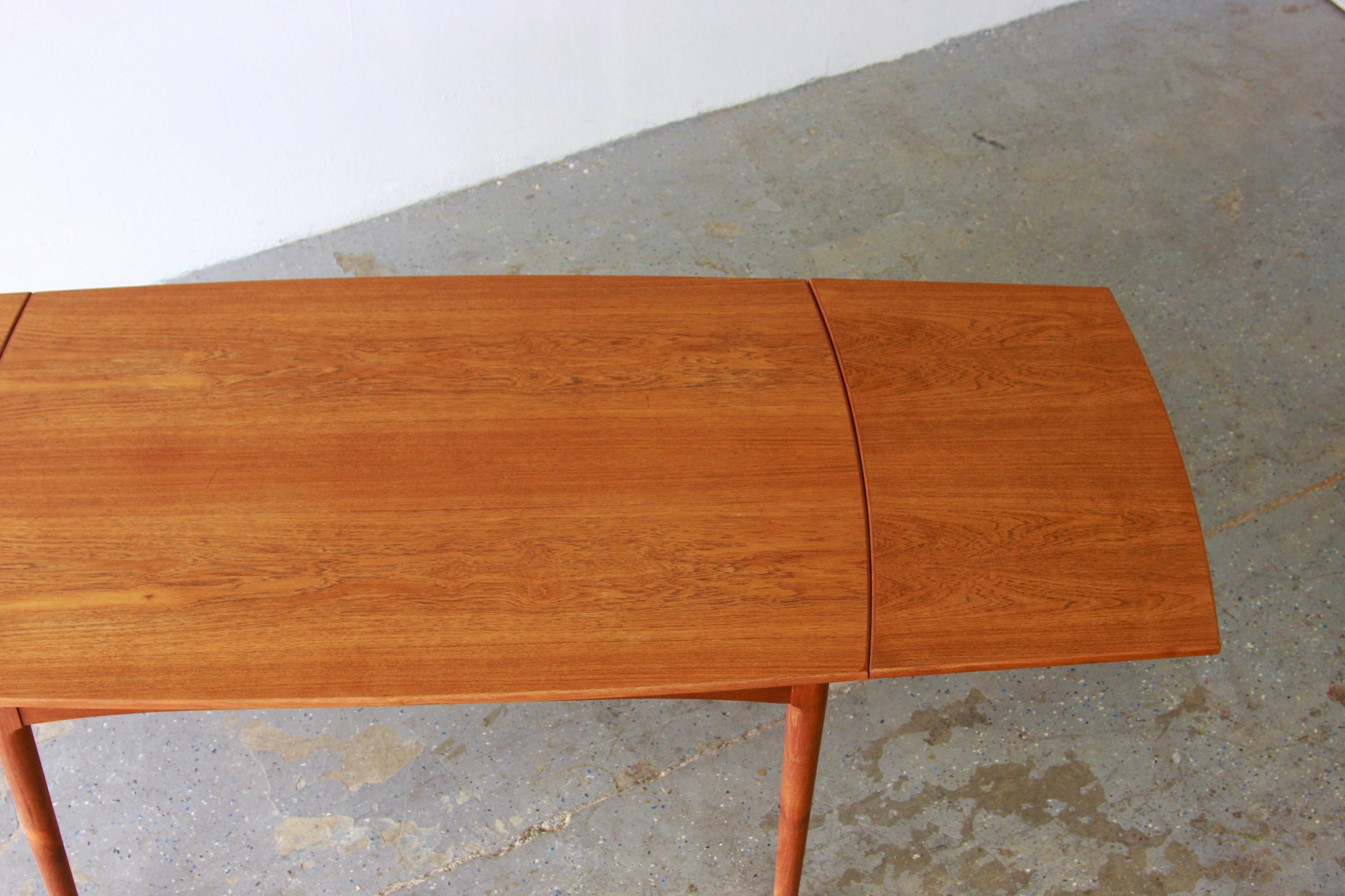 Stunning 1960's Danish Modern Teak Dining Table For Sale 1