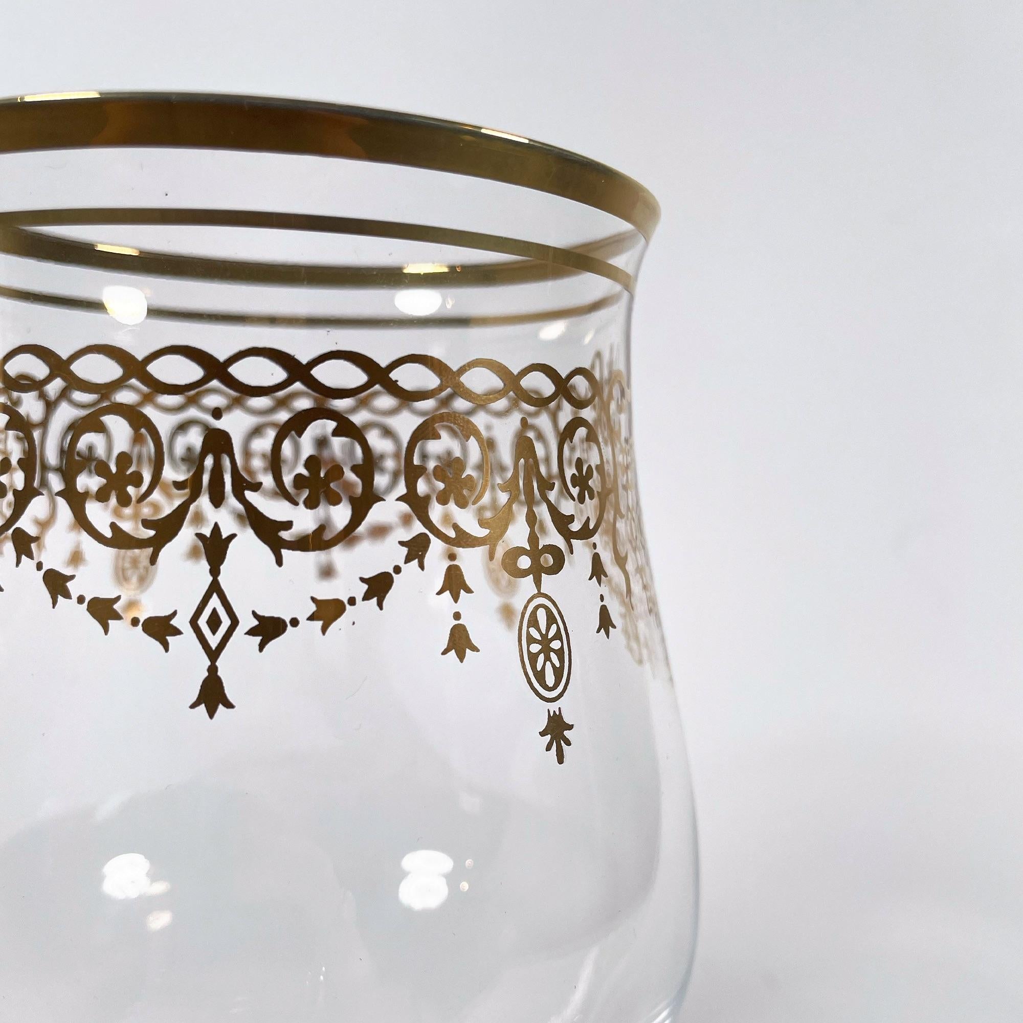 Stupendo vaso/tazza in vetro dorato ornato degli anni '60 di LB In condizioni ottime in vendita a PARIS, FR