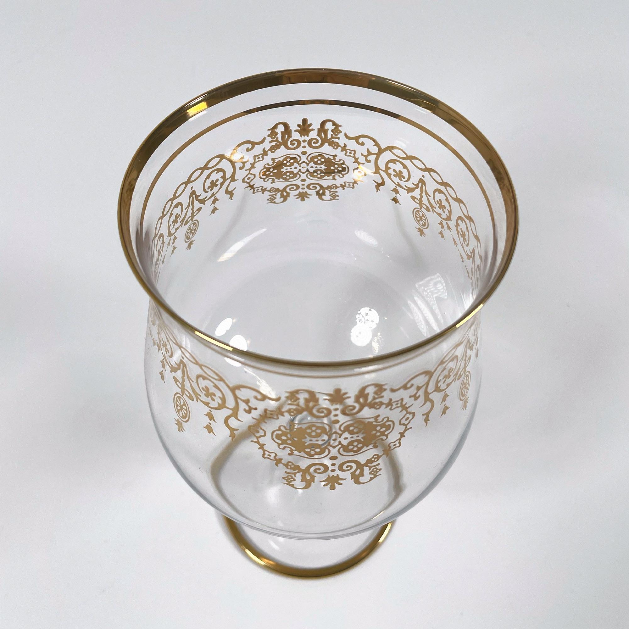 Vetro Stupendo vaso/tazza in vetro dorato ornato degli anni '60 di LB in vendita