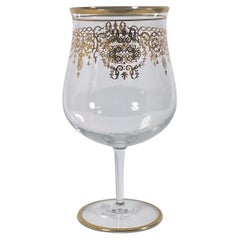 Stupendo vaso/tazza in vetro dorato ornato degli anni '60 di LB