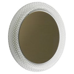 Stunning 1960s illuminated Limburg crystal glass wall mirror