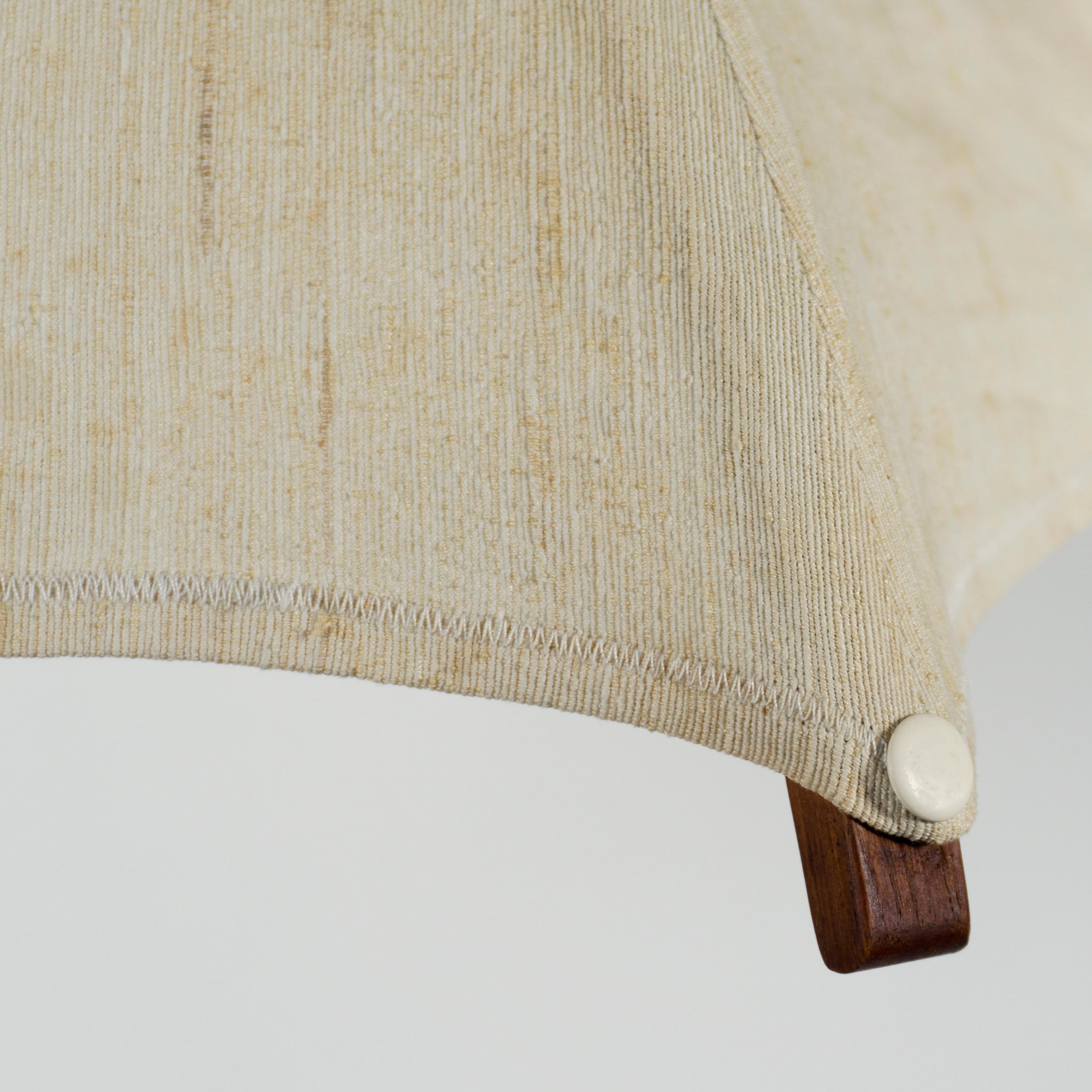 Stunning 1960s Mid-Century Vintage Domus Teak & Linen Counterweight Pendant Lamp 3