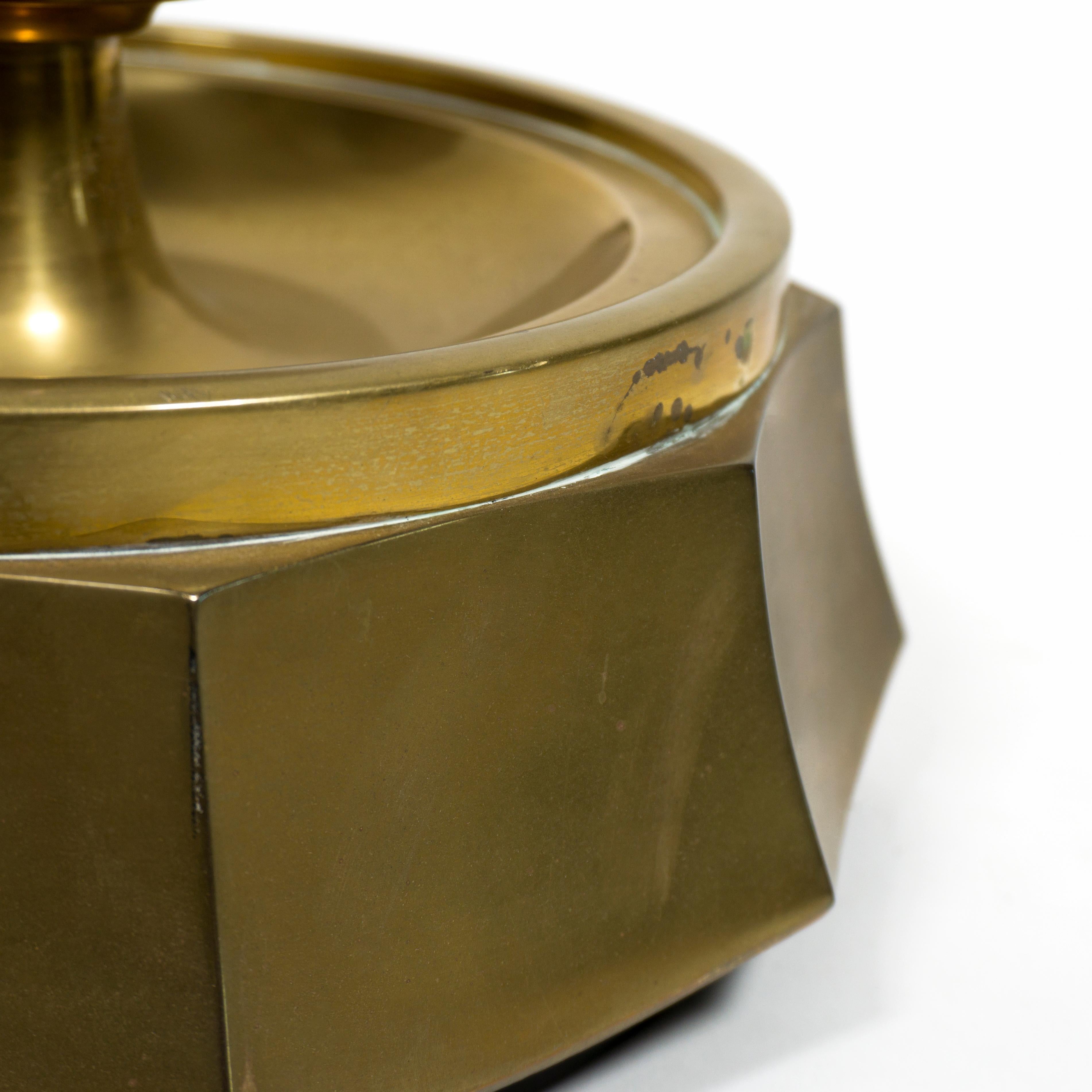 Stunning Heavy 1960s Pair of Vintage Mid Century Antique Brass Table Light Lamps For Sale 2