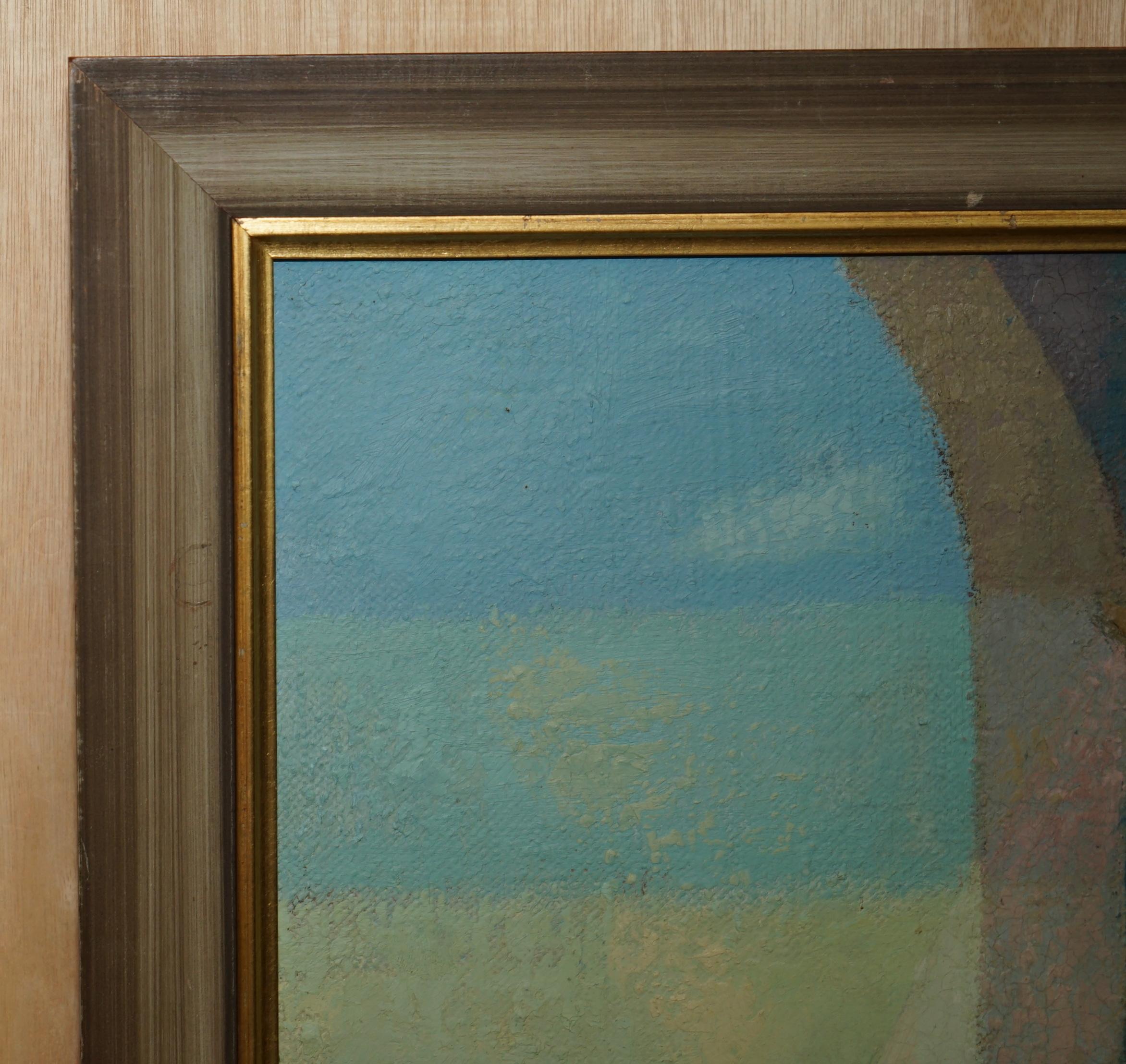 STUNNING 1965 R RUSSELL OIL PAiNTING OF THE MADONNA AND CHILD WITH DOCUMENTATION en vente 4