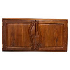 Stunning 1970’s Craft Made Studio Walnut Floating Stereo Cabinet