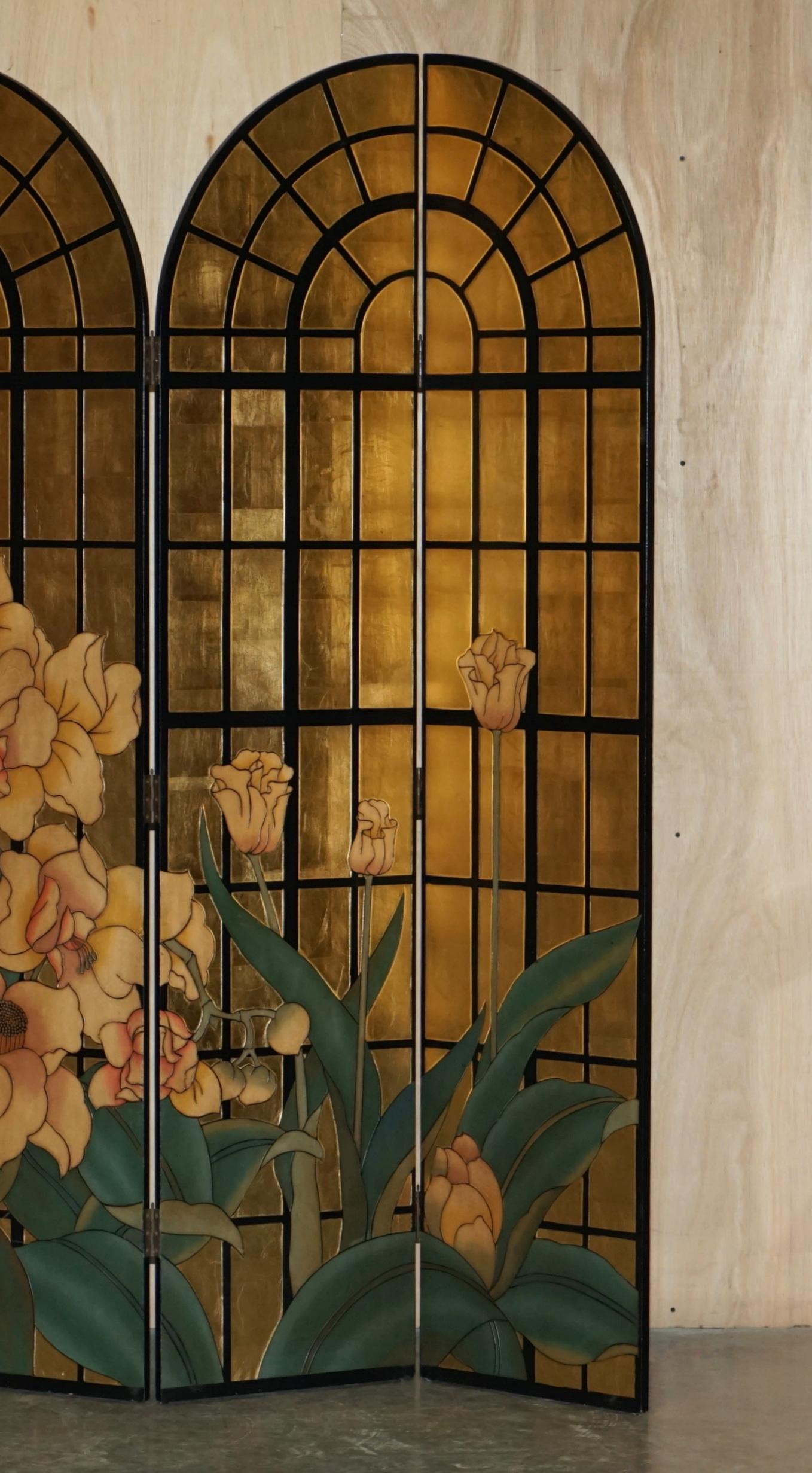 French Stunning 1970s Fournier Paris Giltwood Room Divider from Liberty's London For Sale