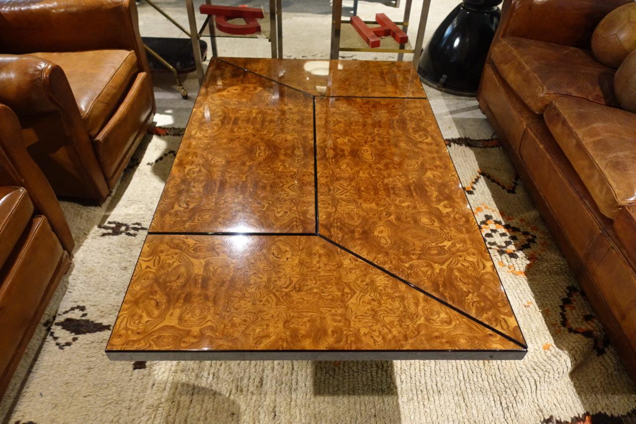 Lacquered Stunning 1970s French Coffee Table, Paul Michel