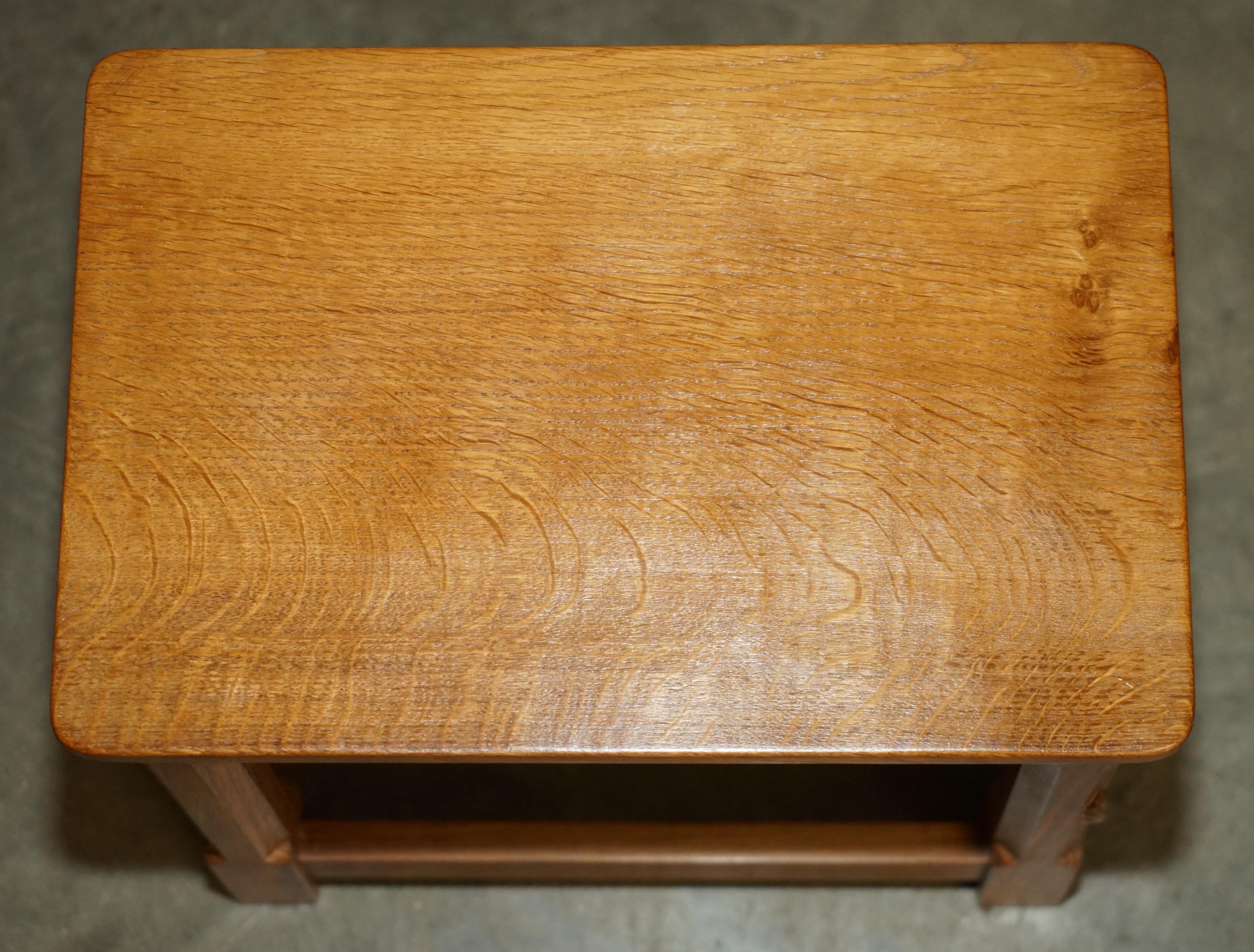 STUNNING 1970's ROBERT MOUSEMAN THOMPSON NEST OF SMALL BURR OAK SIDE END TABLES For Sale 9