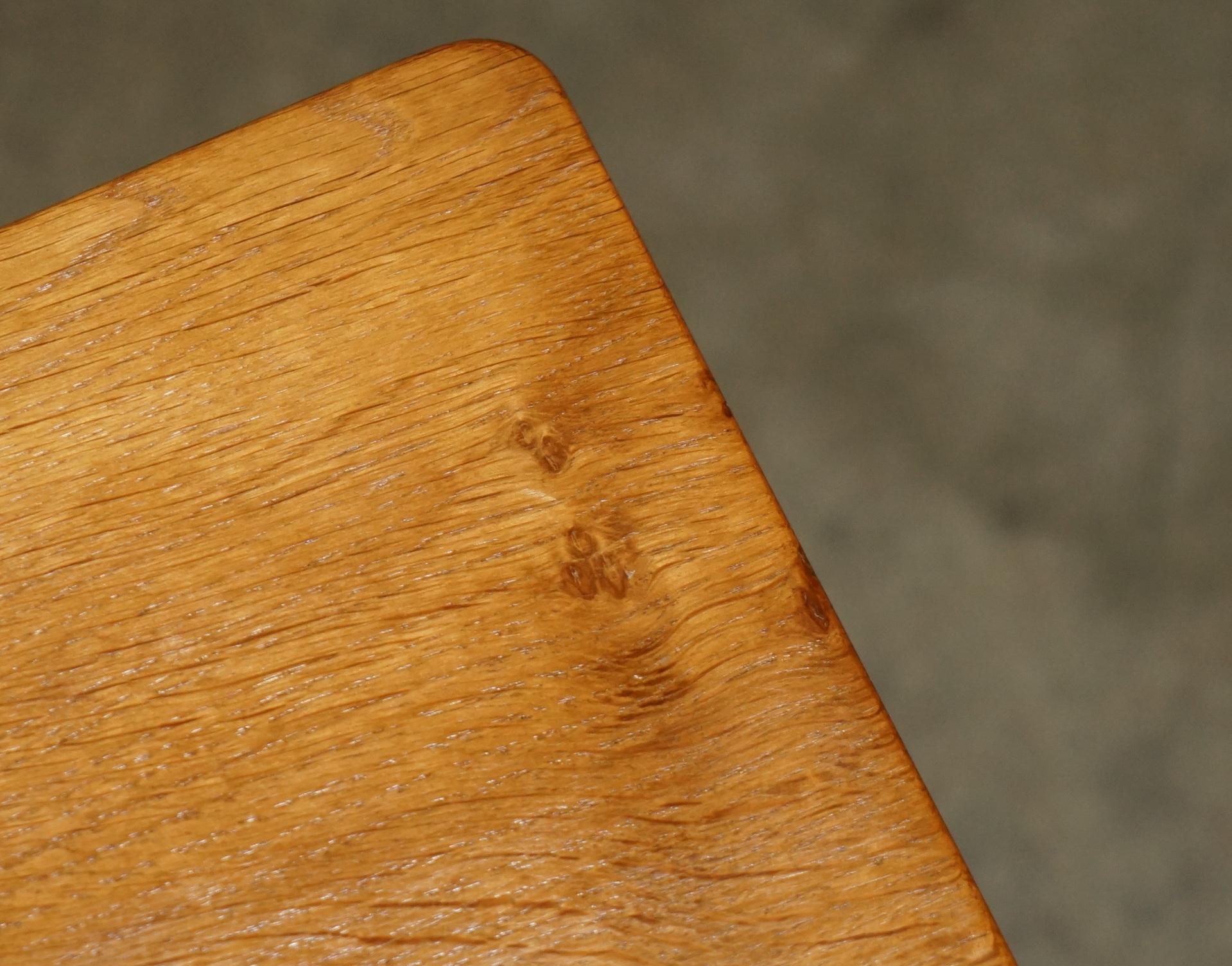 STUNNING 1970's ROBERT MOUSEMAN THOMPSON NEST OF SMALL BURR OAK SIDE END TABLES For Sale 10
